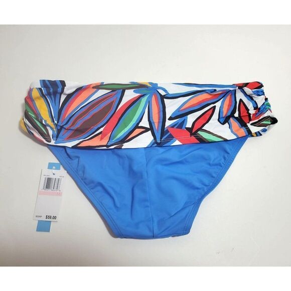 Bleu Rod Beattie Lush Life Leaf Print Skyline Sarong Bikini Bottoms Swimwear NWT - Picture 7 of 11